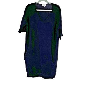 NOA NOA Sweater Dress Midi Pockets Women's Size‎ Large Black Mohair V-Neck Cozy